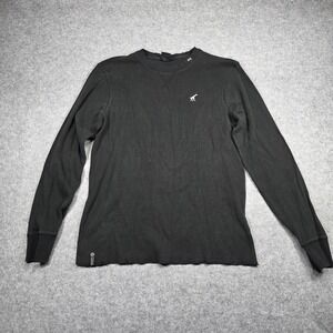 LRG Thermal Mens 3XL Black Waffle Knit Long Sleeve Crewneck Dark Wash